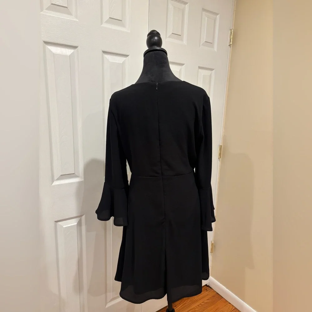 Lulu's Black Dress with Bell Sleeves - Picture 2 of 4